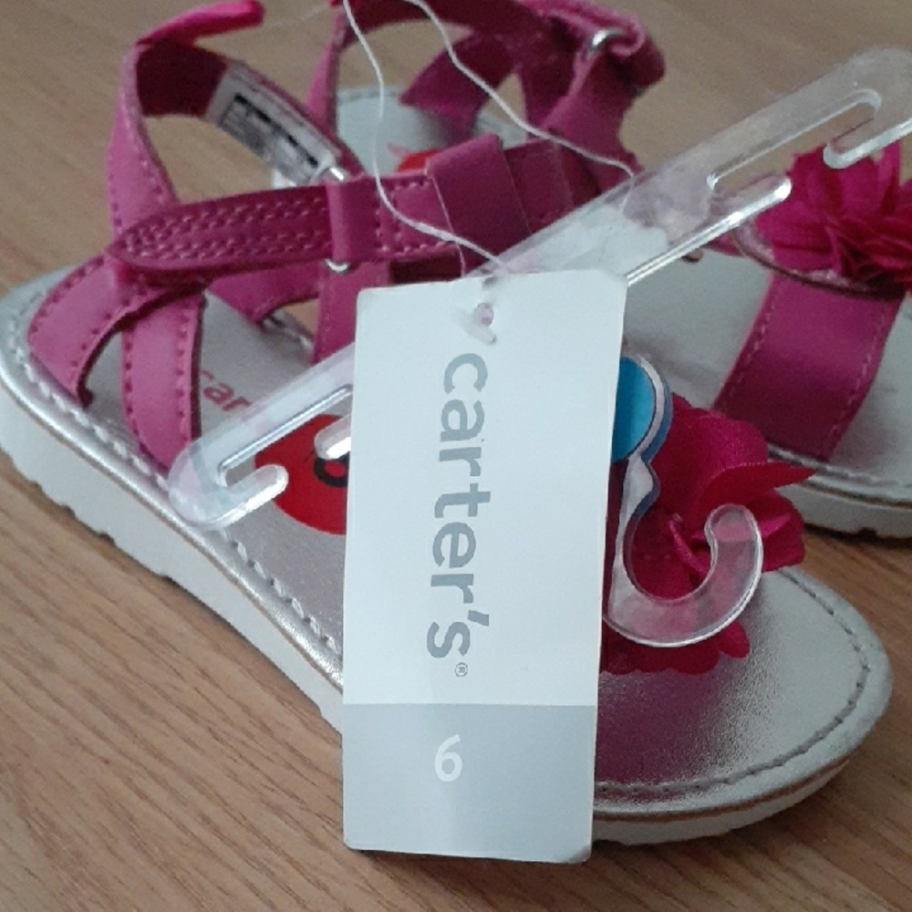 George Pink and Silver Sandals with Floral Accents - Picture 2 of 2